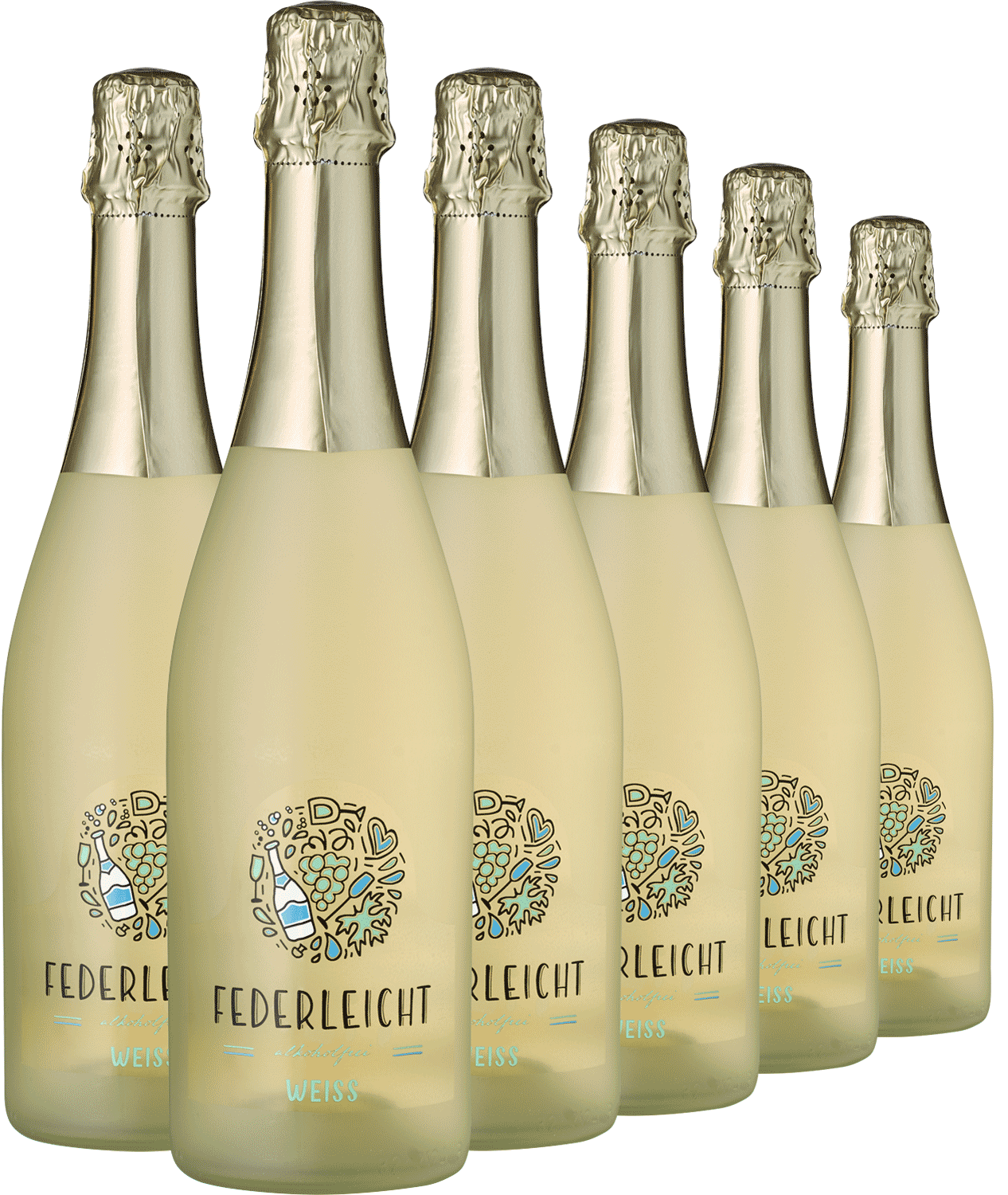 4+2 Paket "Federleicht" Sparkling alkoholfrei Weiß