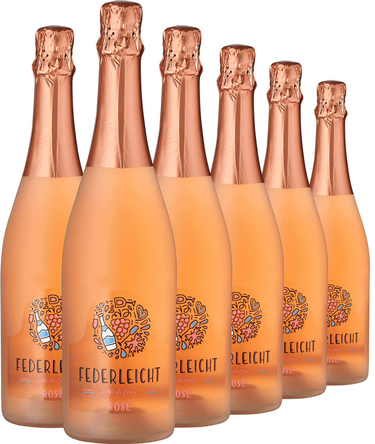 4+2 Paket "Federleicht" Sparkling alkoholfrei Rosé